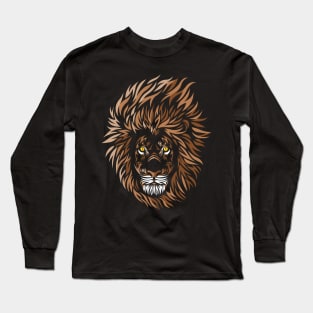 Lion Tribal Face Long Sleeve T-Shirt